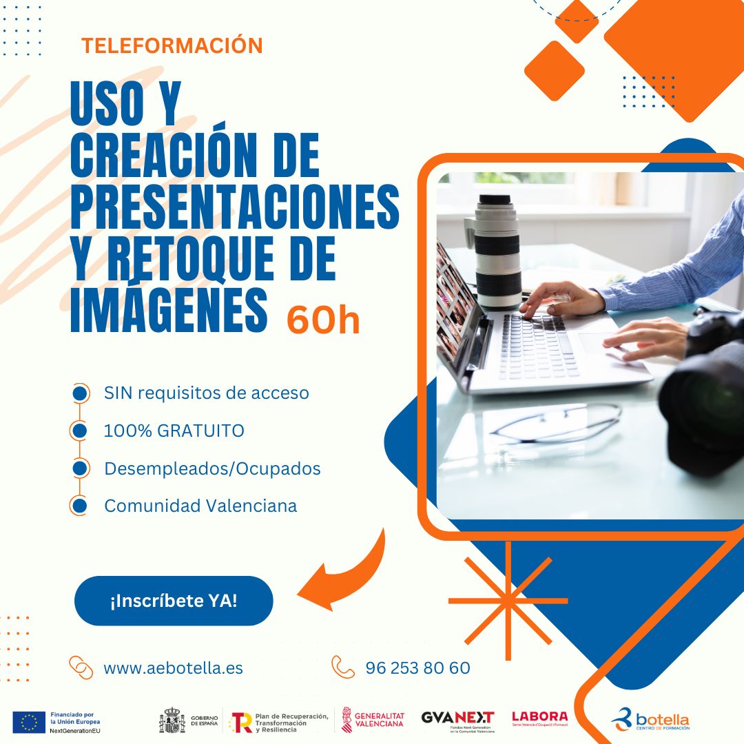 Cabecera curso USO Y CREACIÓN DE PRESENTACIONES Y RETOQUE DE IMAGENES